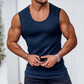 Pánské žebrované pletené tílko slim fit