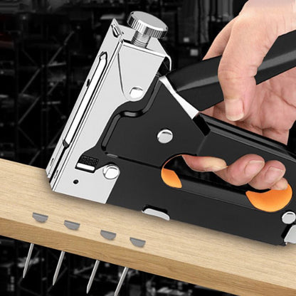 🛠️ 3 v 1 nástroj na sponky a hřebíky ✅ Nastavitelný výkon a 600 hřebíků v ceně | Rychlé DIY opravy dřeva