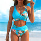 👙 NYNÍ SLEVA 49 %💐 Dámský květinový bikini set s vysokým pasem – Elegantní květinový vzor, lichotivý střih s vysokým pasem, měkká látka, ideální na pláž i k bazénu ☀️