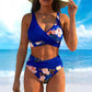 👙 NYNÍ SLEVA 49 %💐 Dámský květinový bikini set s vysokým pasem – Elegantní květinový vzor, lichotivý střih s vysokým pasem, měkká látka, ideální na pláž i k bazénu ☀️