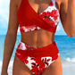 👙 NYNÍ SLEVA 49 %💐 Dámský květinový bikini set s vysokým pasem – Elegantní květinový vzor, lichotivý střih s vysokým pasem, měkká látka, ideální na pláž i k bazénu ☀️
