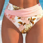 👙 NYNÍ SLEVA 49 %💐 Dámský květinový bikini set s vysokým pasem – Elegantní květinový vzor, lichotivý střih s vysokým pasem, měkká látka, ideální na pláž i k bazénu ☀️