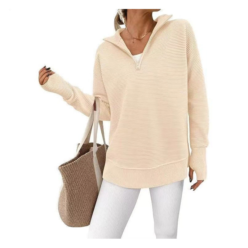 Dam Quarter-Zip Pullover Tröja-8