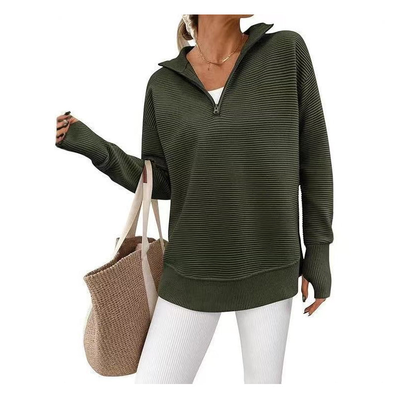 Dam Quarter-Zip Pullover Tröja-13