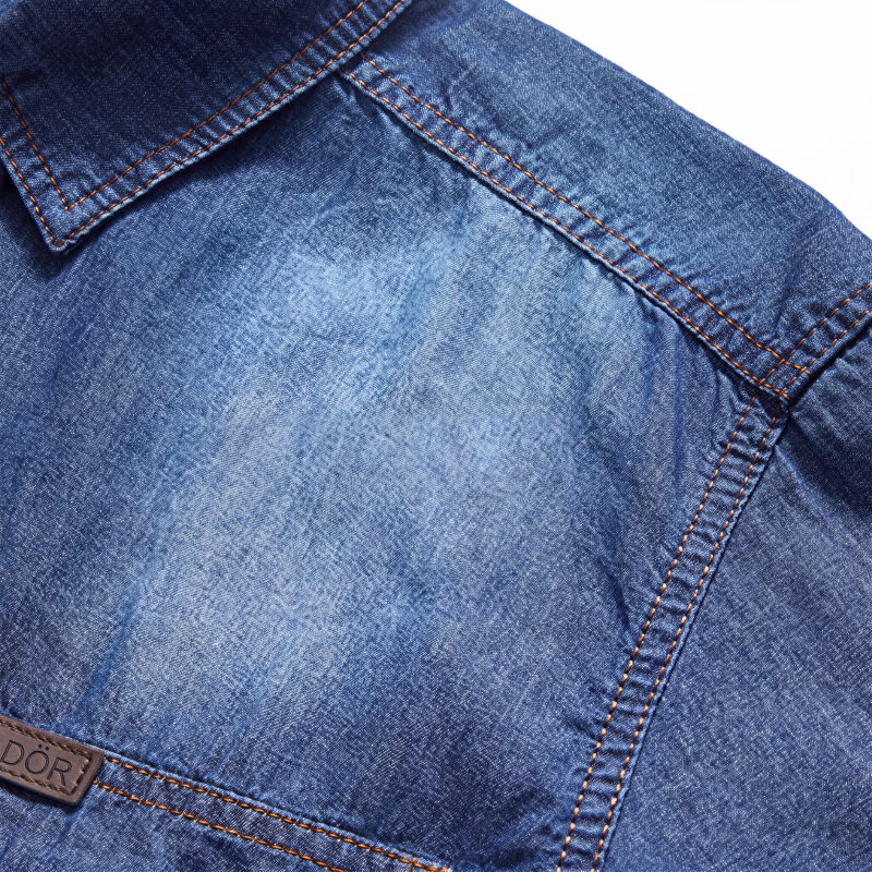 👔✨ Tvättad jeansskjorta för män –🧵 Högkvalitativt tvättat tyg som garanterar bekväm passform och en tidlös retrostil 🕰️-6