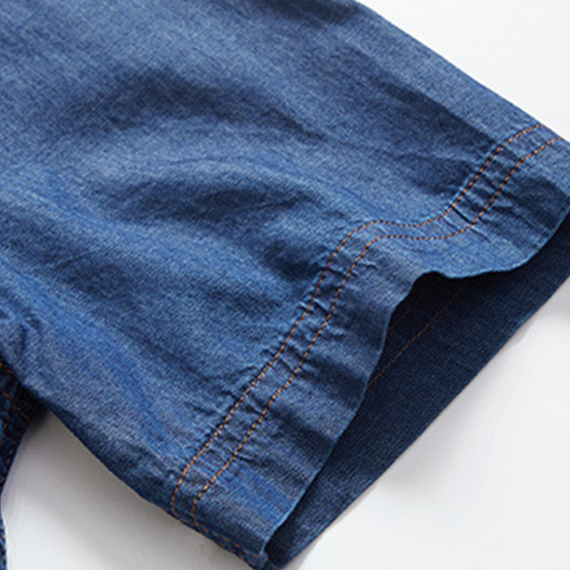 👔✨ Tvättad jeansskjorta för män –🧵 Högkvalitativt tvättat tyg som garanterar bekväm passform och en tidlös retrostil 🕰️-7