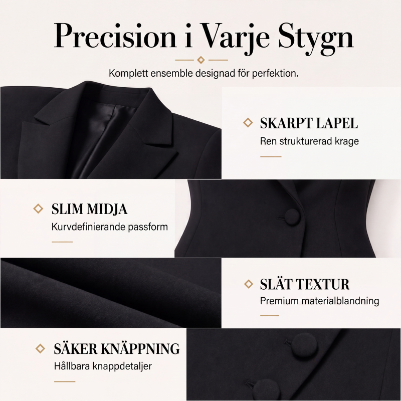 Nyhet✨ 🌸 Stilren kavajklänning med asymmetrisk skärning – perfekt för en modern och professionell look-1
