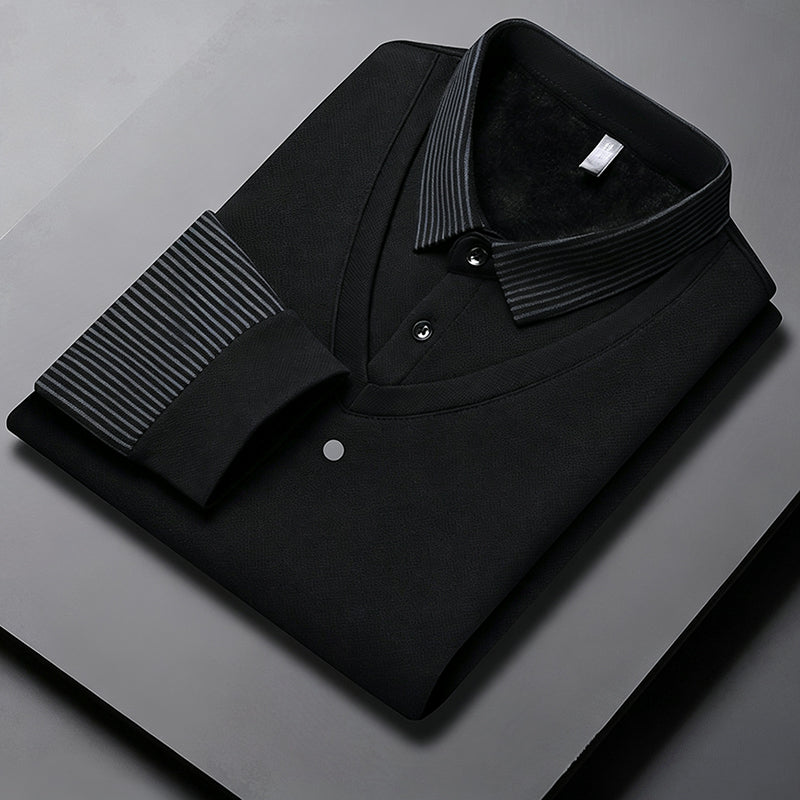 Nya ankomster📦|Herrtopp i falsk tvådelad design med långa ärmar-11