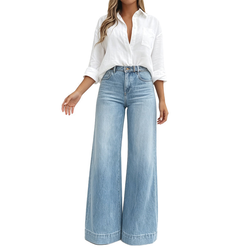 🔥50% rabatt! 👖 Vintage högmidjade bredbenta jeans – benförlängande, bekväm passform, enkel att styla dag som kväll. ✨-10