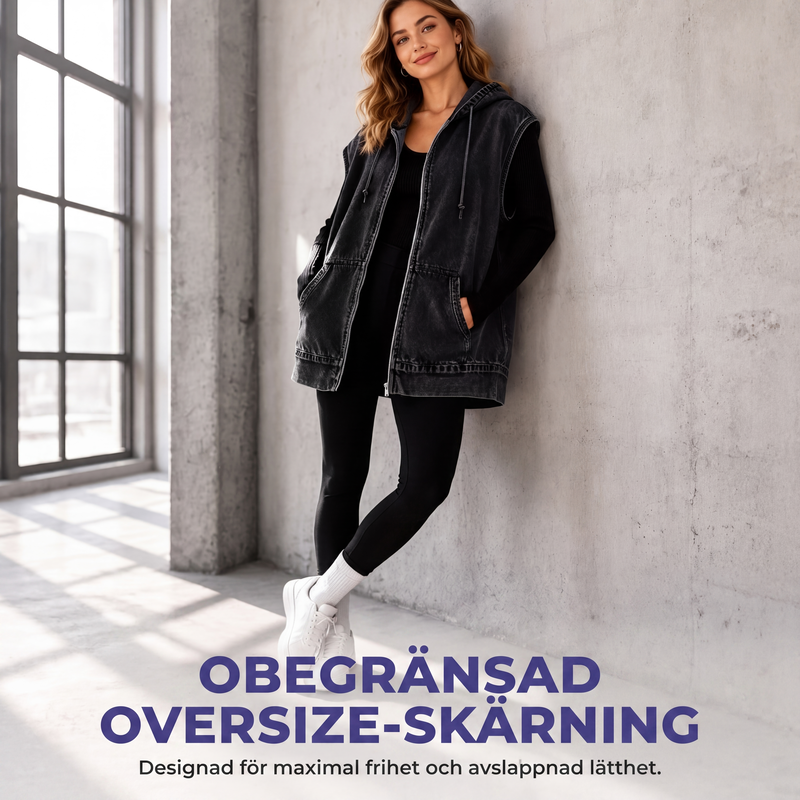 🔥Bästsäljare🧥 Oversize känguväst med huva-2