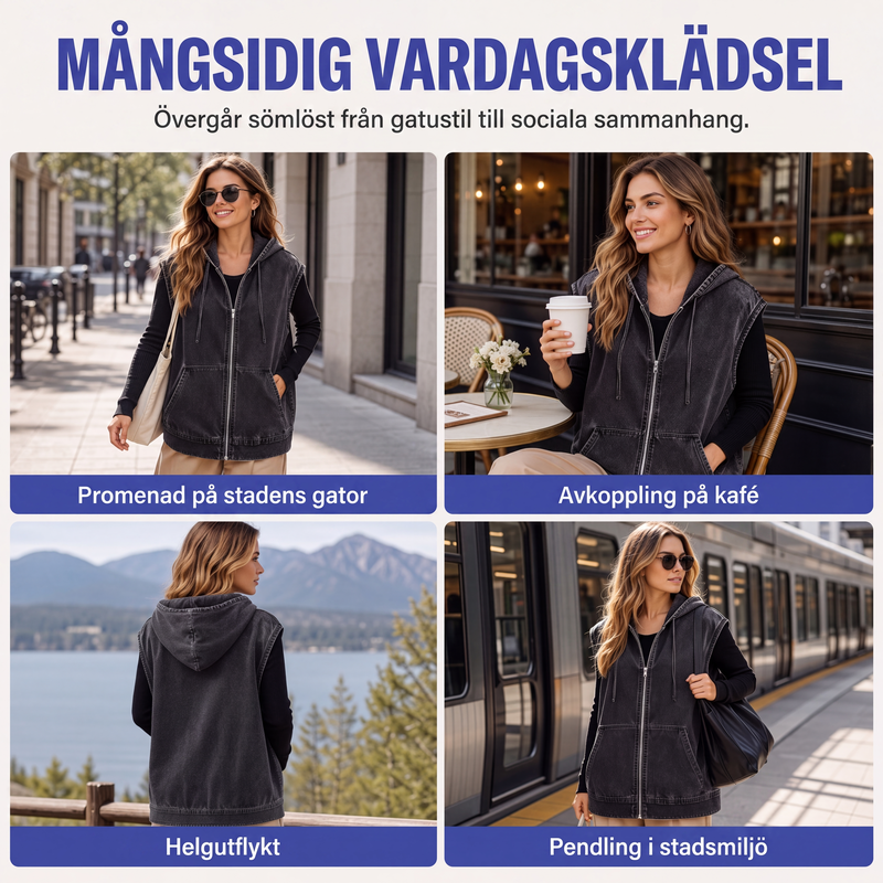 🔥Bästsäljare🧥 Oversize känguväst med huva-5