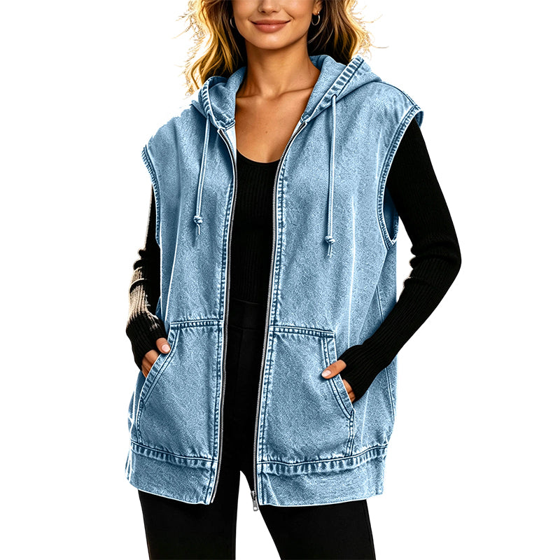 🔥Bästsäljare🧥 Oversize känguväst med huva-12