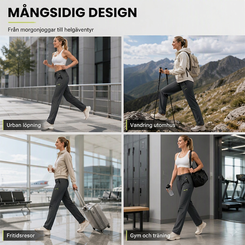 👖🔥 Bästsäljare – avslappnade sport- och träningsbyxor för damer med fickor med dragkedja-4