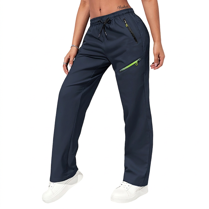 👖🔥 Bästsäljare – avslappnade sport- och träningsbyxor för damer med fickor med dragkedja-12