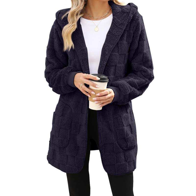 🔥50 % RABATT IDAG! 🌸Damernas Fluffiga Kofta med Huva – Mjuk Stickad Cardigan för Höst & Vinter-11