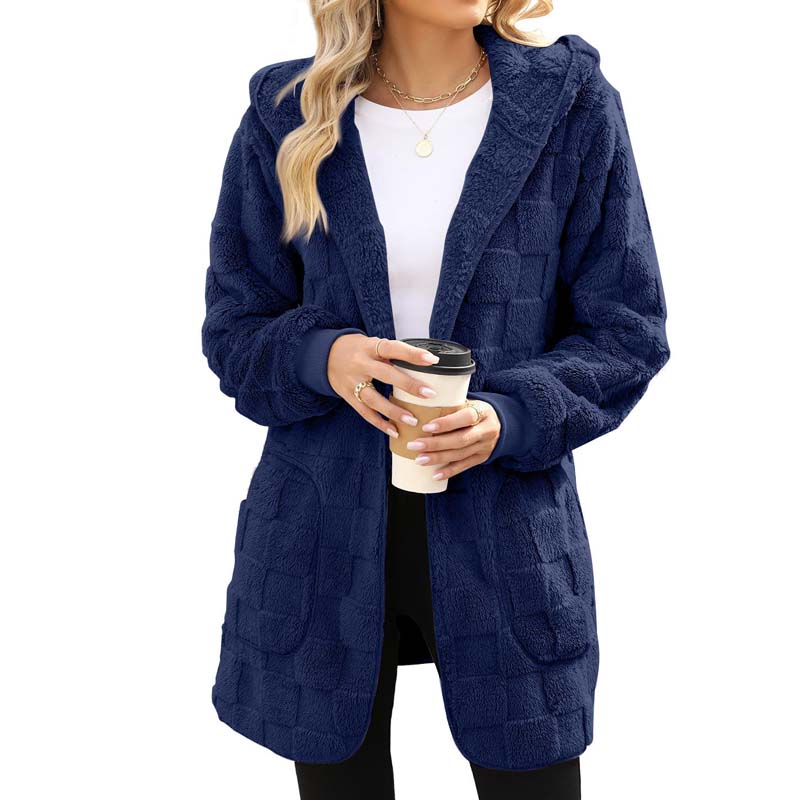 🔥50 % RABATT IDAG! 🌸Damernas Fluffiga Kofta med Huva – Mjuk Stickad Cardigan för Höst & Vinter-13