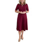 Elegant A-Line Knit Dress with Crew Neck-10