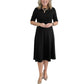 Elegant A-Line Knit Dress with Crew Neck-12