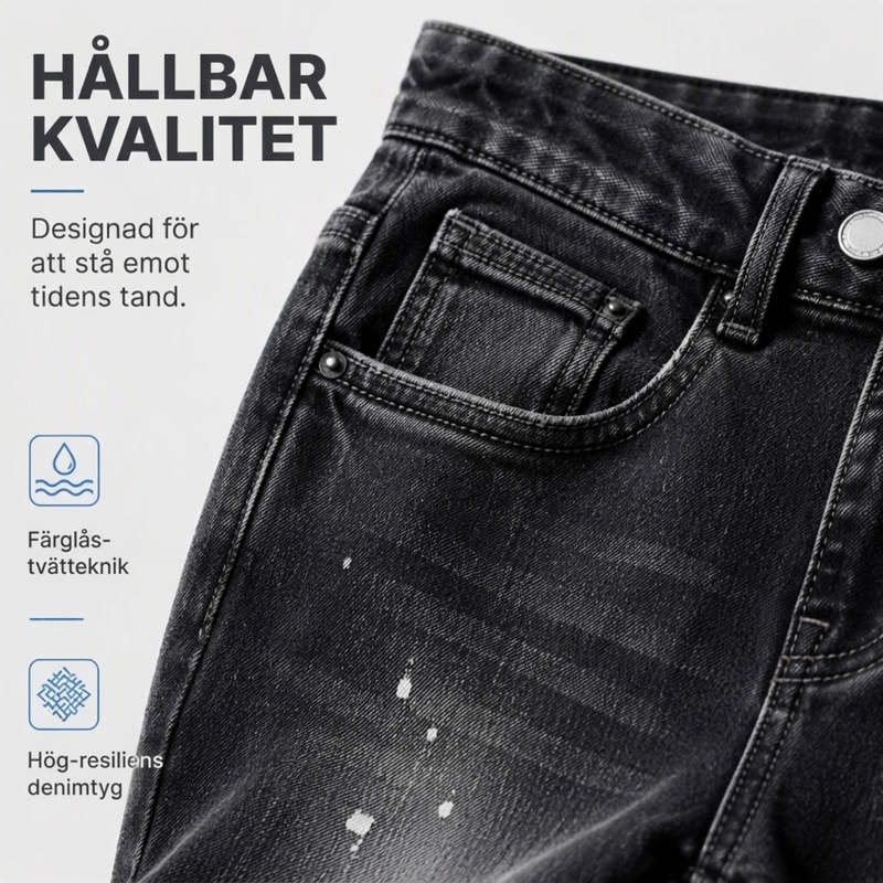 Jeans för män i urban streetstyle med färgstänk och sliten look-7