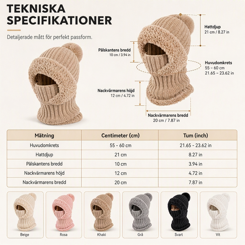 Bästsäljare🔥|Damens stickade enhetliga vintermössa med halsduk och ansiktsmask-6