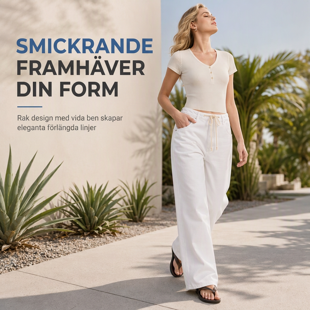 Damjeans med passform som är ledig och lös, vida ben-3