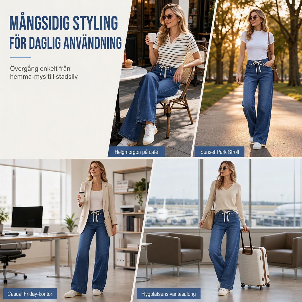 Damjeans med passform som är ledig och lös, vida ben-6