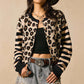 Tidlös Stickad Cardigan Dam – Mjuk Kofta med Elegant Leopardmönster-4