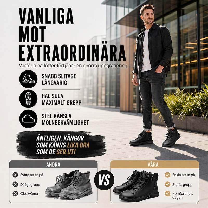 🍂Nya höstnyheter|Herr Vattentäta Boots i Läder – Robust Höst- och Vintersko-2