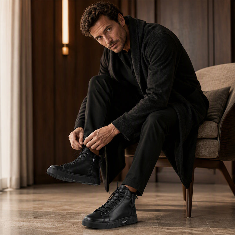 🍂Nya höstnyheter|Herr Vattentäta Boots i Läder – Robust Höst- och Vintersko-7