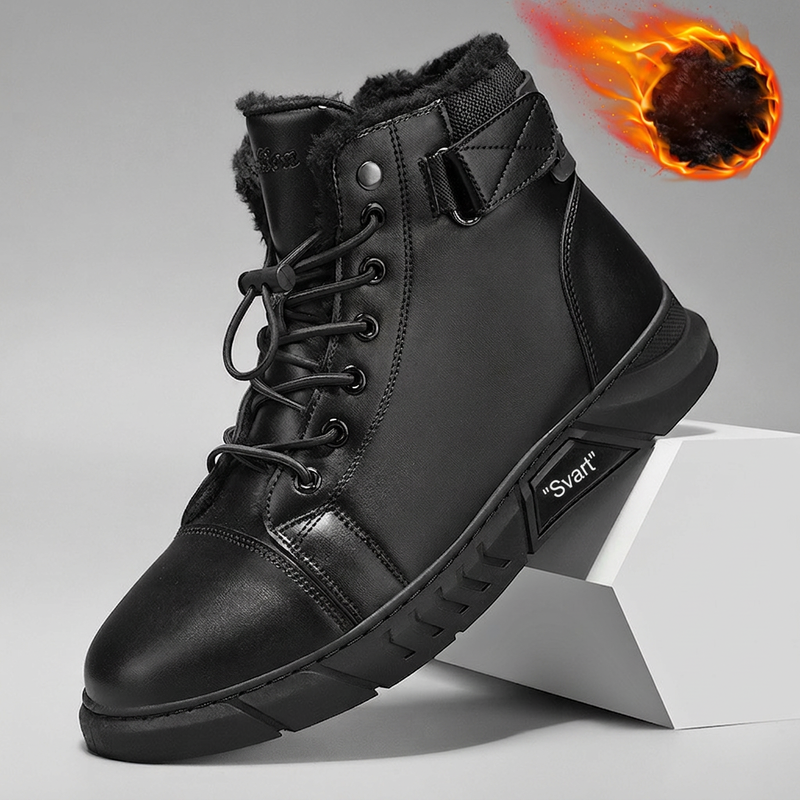 🍂Nya höstnyheter|Herr Vattentäta Boots i Läder – Robust Höst- och Vintersko-10