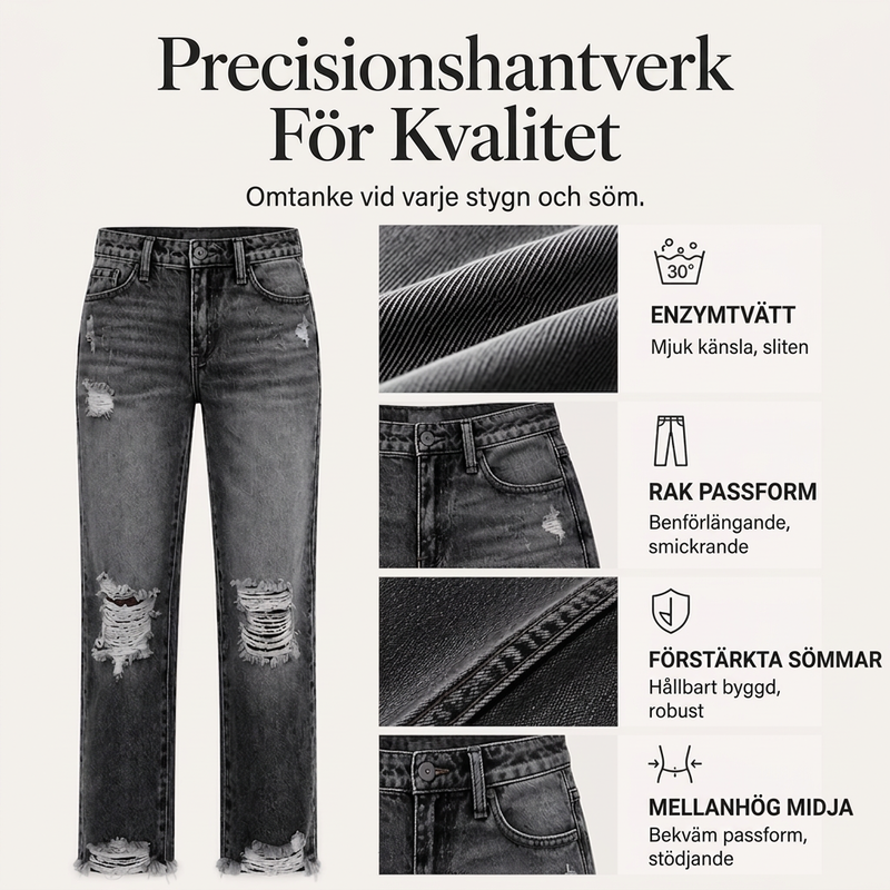 👖✨ Kvinnors slitna, trasiga jeans i retrostil – vintage-stil, bekväm passform och en avslappnad look med mycket personlighet-1