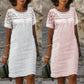 Women’s Casual Lace Round Neck Dress-1