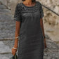 Women’s Casual Lace Round Neck Dress-6