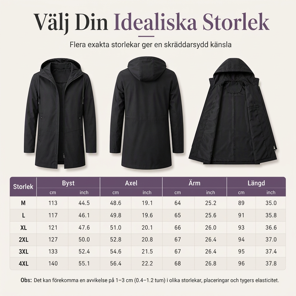 Fri frakt✈️🧥Herrjacka med huva, slim fit vindtät kappa-7