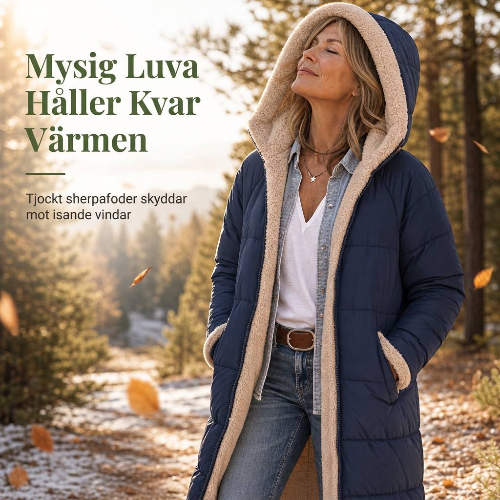 🛍️Dam Vändbar Vadderad Jacka med Huva – 2-i-1 Höst & Vinterjacka-3