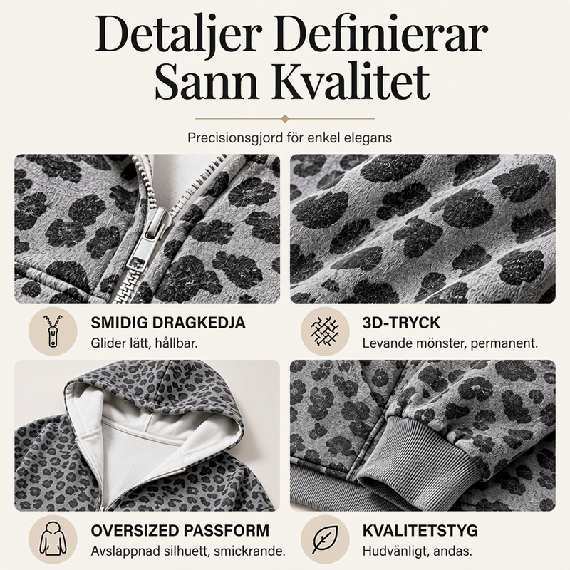 Bästsäljare🔥|Mjuk Leopard Hoodie Jacka – Avslappnad Stil För Höstens Vardag-1