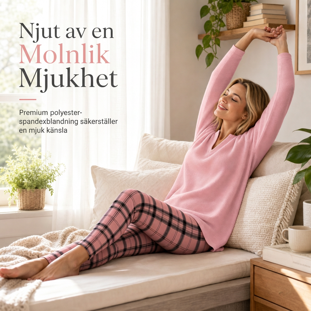 🚚 Fri frakt på just den här produkten!  Set med stickad topp och rutiga leggings för kvinnor-2