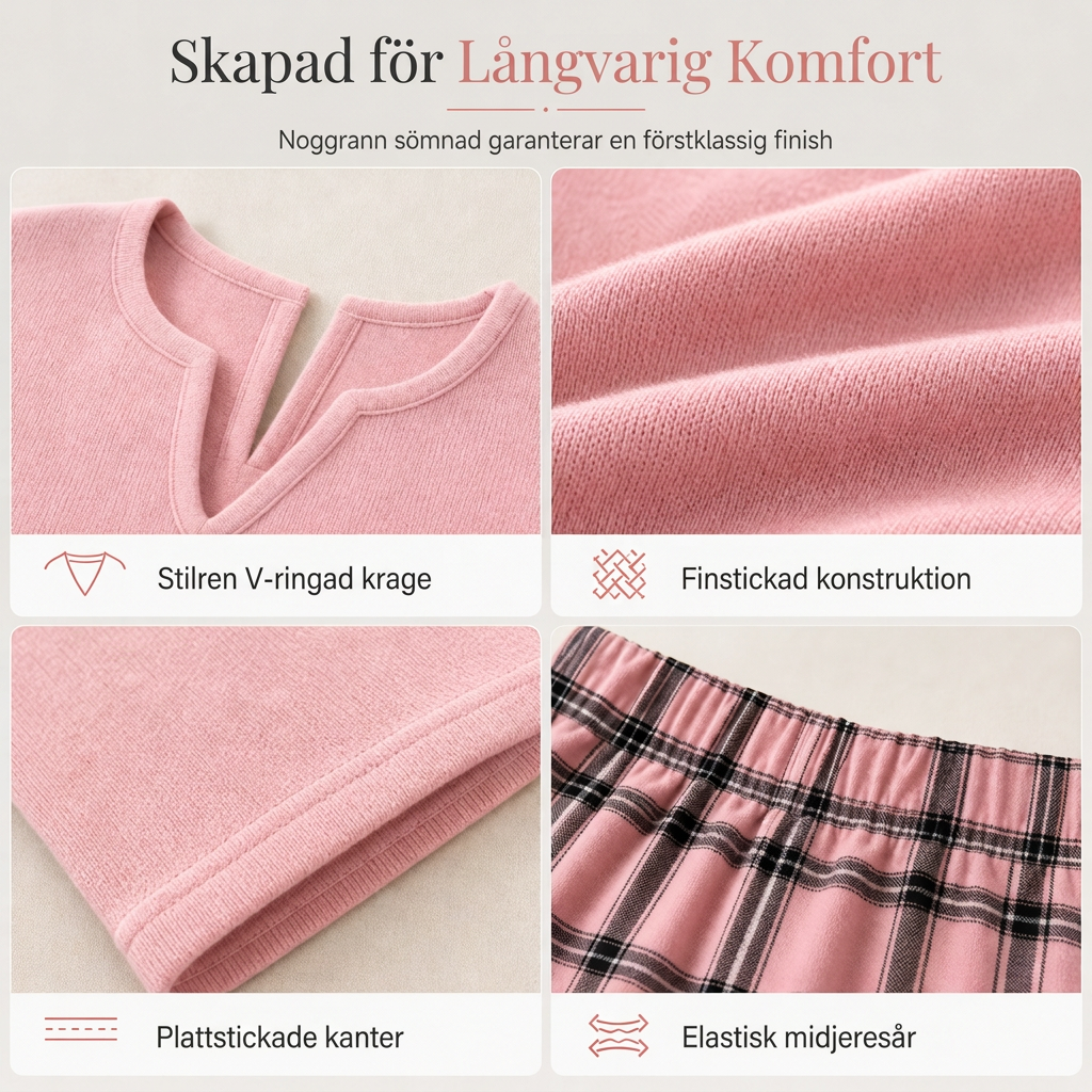 🚚 Fri frakt på just den här produkten!  Set med stickad topp och rutiga leggings för kvinnor-4