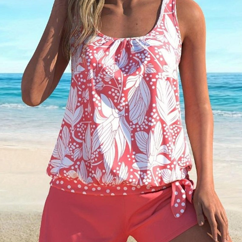 Mönstrat Tankini-set för kvinnor-6