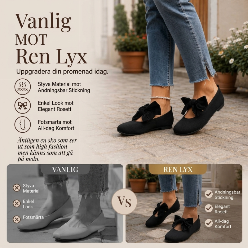 🌸 Ny kollektion – Platta damskor med fyrkantig tå 👠 Stickat tyg, elegant rosett och bekväm att ha på sig varje dag ✨-2