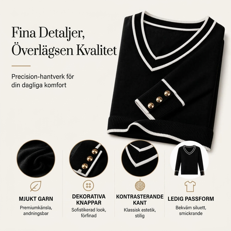 Nyhet✨|Klassisk stickad tröja med vackra detaljer – komfort och elegans-1