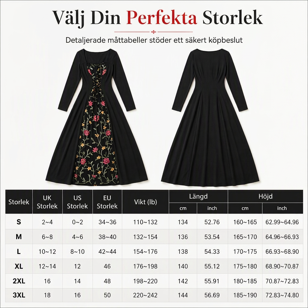 Svart långärmad maxiklänning med fyrkantig halsringning, snörning i korsettstil och blombroderad nätpanel-5