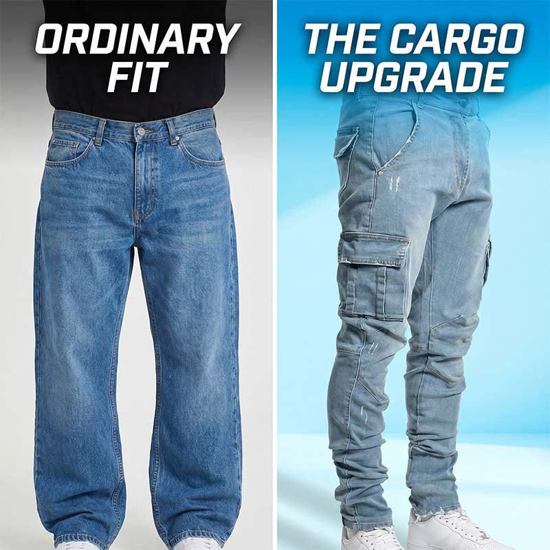 👖 50% rabatt💪Cargobyxor i denim för män-2