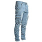 👖 50% rabatt💪Cargobyxor i denim för män-9