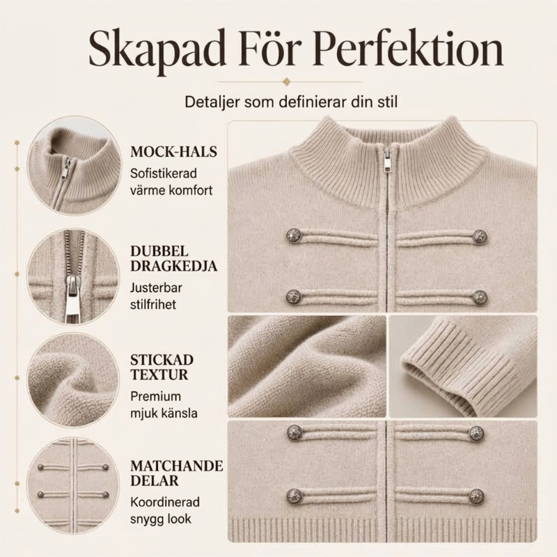 ⏳ Het erbjudande! |Bekväm stickad jacka med hög krage – värme och stil för kyligare dagar-4
