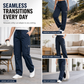 Dammiga cargo-byxor med relaxed fit och raka ben, elastisk dragsko i midjan och sidofickor-5