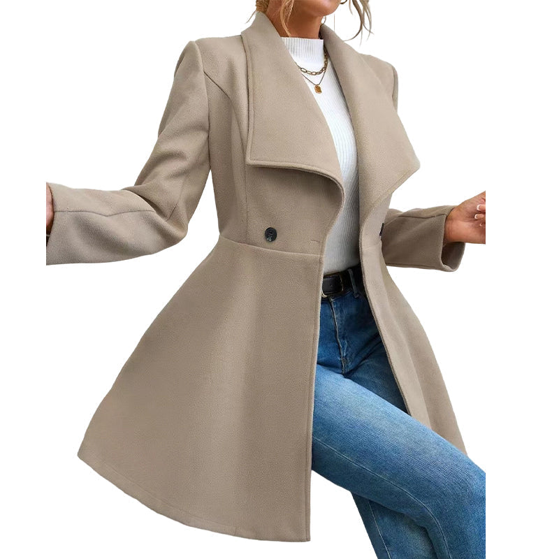 🍂Höstens exklusiva erbjudande|Elegant Mellanlång Kappa för Dam – Skräddad Siluett & Tidlös Stil🧥-9