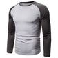Långärmad raglan-t-shirt för män med färgblockdesign-10