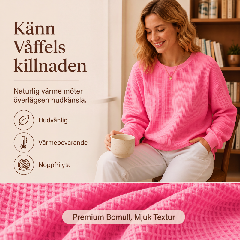 Vaddad stickad luvtröja för kvinnor med lös passform-3