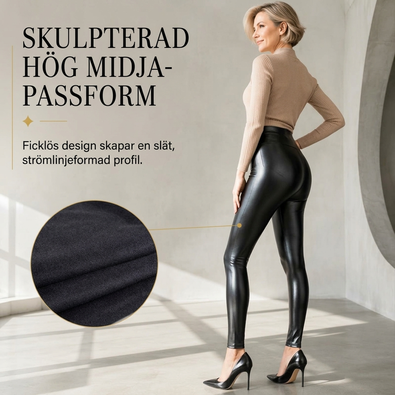 Tidlösa Leggings Dam – Elegant Läderlook med Smickrande Passform-3